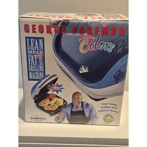 George Foreman GR10ABWI In Grilling Colors Blue Lean Mean Fat Grilling...